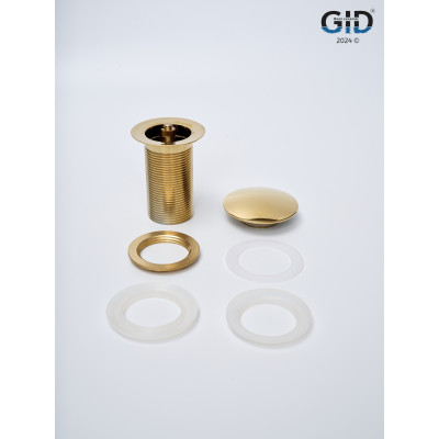 Донный клапан Gid без перелива G100 73301K золото 7x7x10