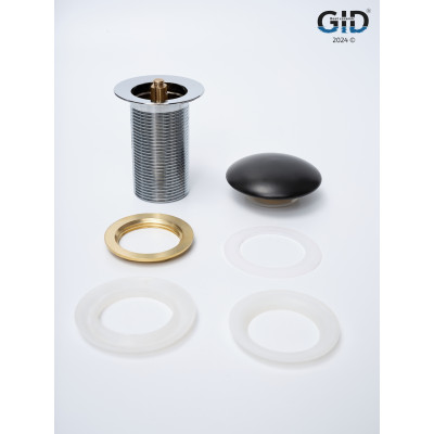 Донный клапан Gid без перелива Blm100 74402K черный матовый 7x7x10