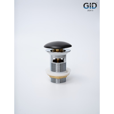Донный клапан Gid  с переливом Blm100-1 74407K черный матовый 7x7x10