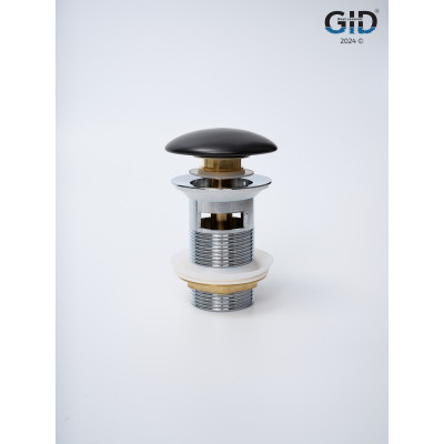 Донный клапан Gid  с переливом Blm100-1 74407K черный матовый 7x7x10