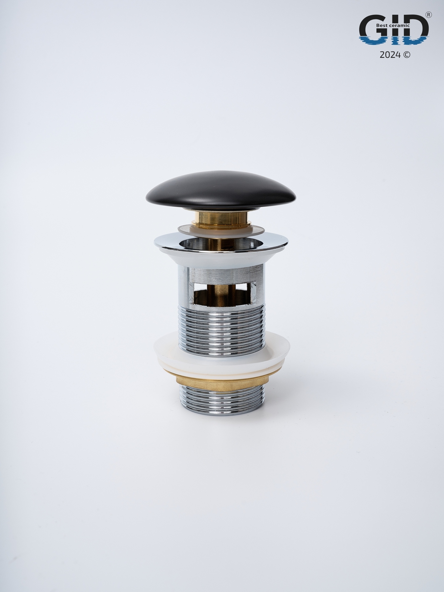 Донный клапан Gid  с переливом Blm100-1 74407K черный матовый 7x7x10
