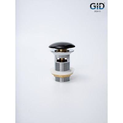 Донный клапан Gid  с переливом Bl100-1 72202K черный глянцевый 7x7x10