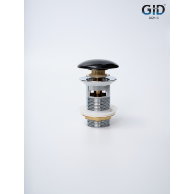 Донный клапан Gid  с переливом Bl100-1 72202K черный глянцевый 7x7x10