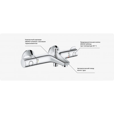 Термостат для ванны, Grohtherm 800, Grohe