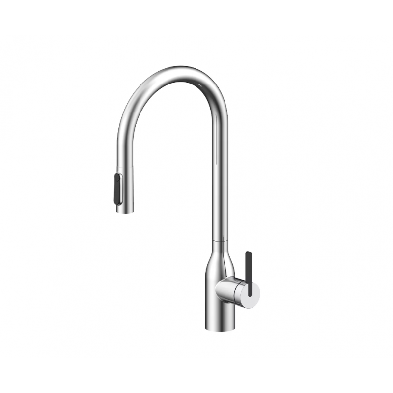 Смеситель Paulmark UNIVERSAL Metallum с подключением к фильтру для воды, с вытяжным шлангом, Хром