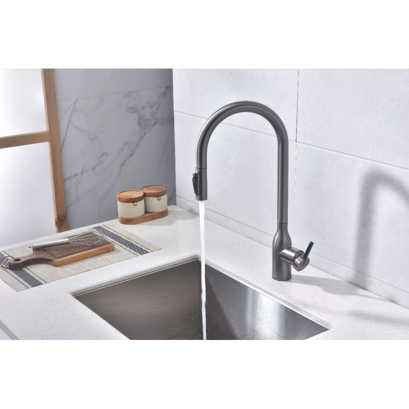 Смеситель Paulmark UNIVERSAL Metallum с подключением к фильтру для воды, с вытяжным шлангом, Хром