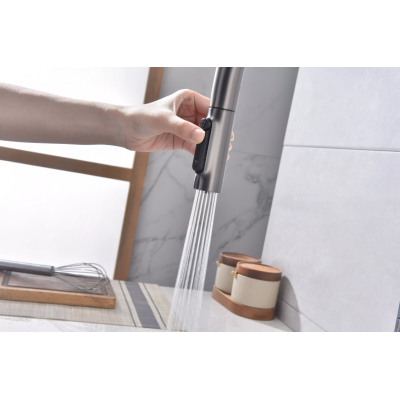 Смеситель Paulmark UNIVERSAL Metallum с подключением к фильтру для воды, с вытяжным шлангом, Хром