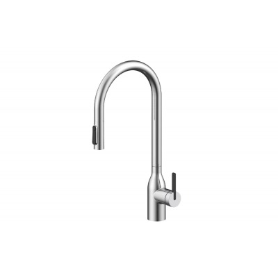Смеситель Paulmark UNIVERSAL Metallum с подключением к фильтру для воды, с вытяжным шлангом, Брашированная сталь