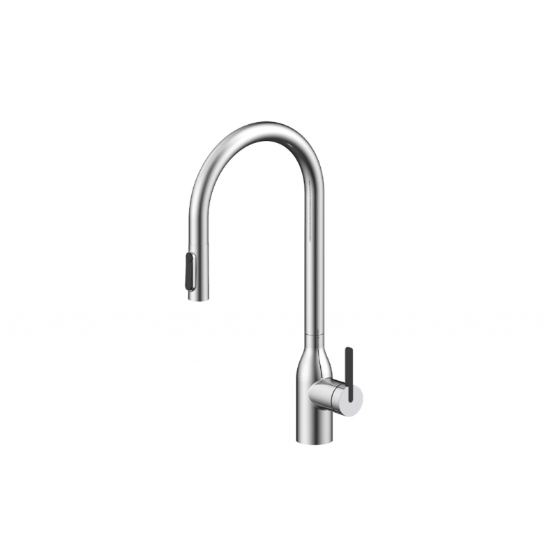 Смеситель Paulmark UNIVERSAL Metallum с подключением к фильтру для воды, с вытяжным шлангом, Брашированная сталь