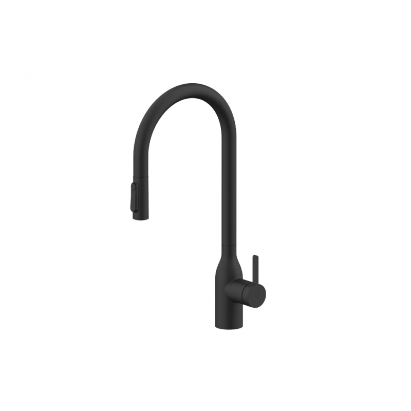 Смеситель Paulmark UNIVERSAL Basis с подключением к фильтру для воды, с вытяжным шлангом, Антрацит