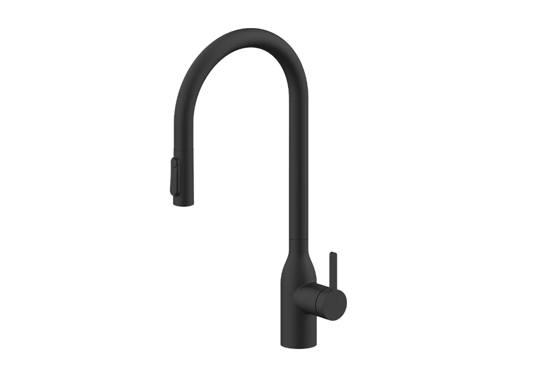 Смеситель Paulmark UNIVERSAL Basis с подключением к фильтру для воды, с вытяжным шлангом, Антрацит