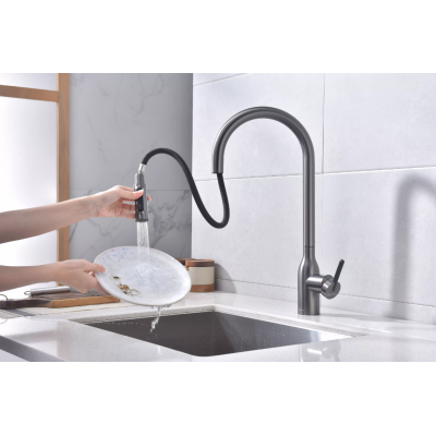 Смеситель Paulmark UNIVERSAL Basis с подключением к фильтру для воды, с вытяжным шлангом, Белый матовый