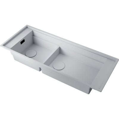 Мойка 1140x460 с двумя чашами Omoikiri Sintesi Pro 114-2-U/I WH Artceramic, белый
