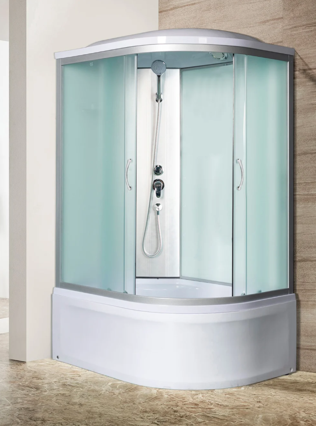Душевая кабина 100x80x230 River Desna XL 100/80/44 МТ L, левая, передние стекла матовые, профиль матовый хром