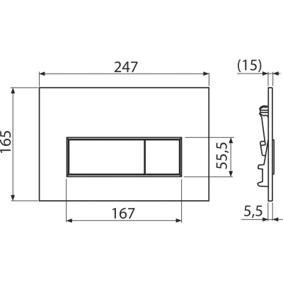 Кнопка управления Alca Drain M575 для скрытых систем инсталляции, золотой глянец