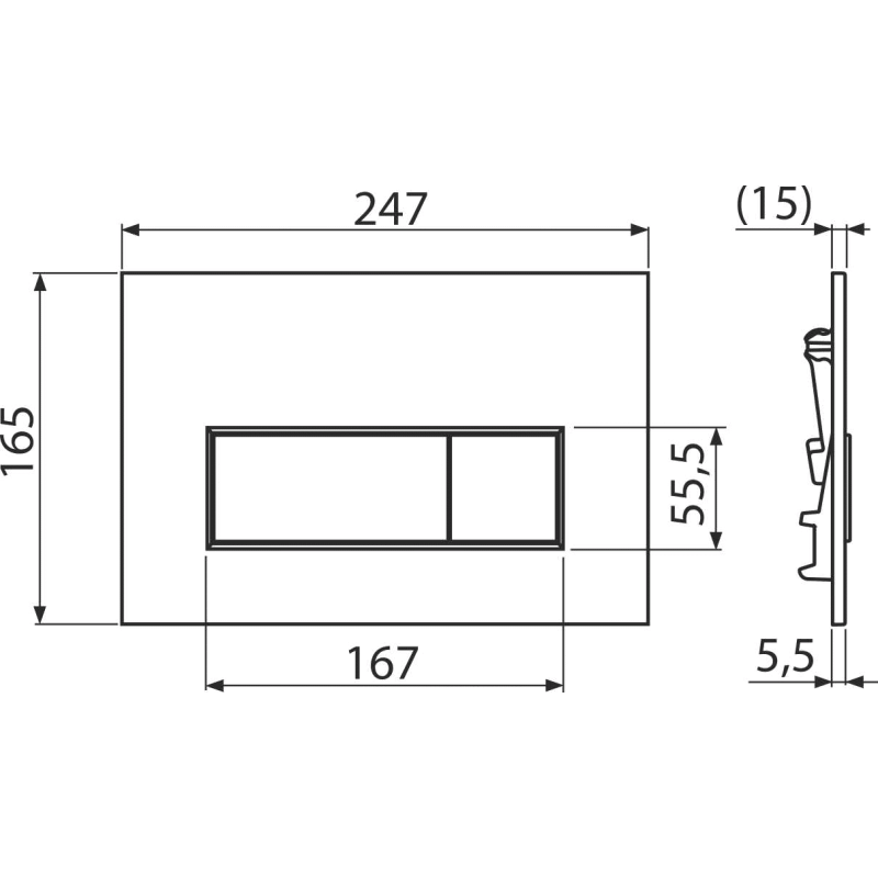 Кнопка управления Alca Drain M575 для скрытых систем инсталляции, золотой глянец