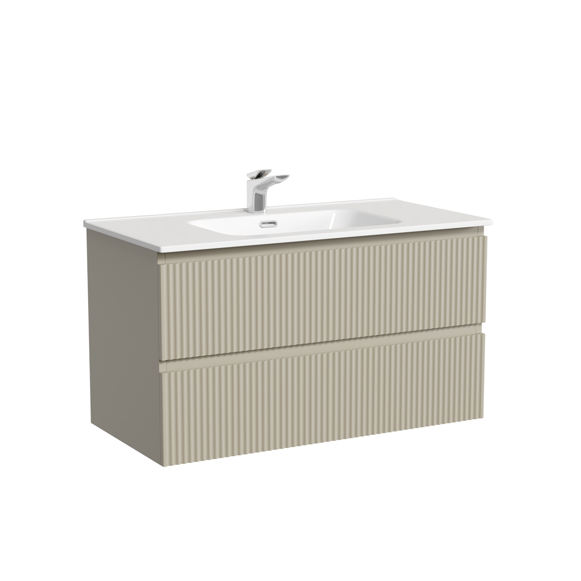 Тумба подвесная SANCOS Snob R 890х445х500, c двумя ящиками оснащенными доводчиками, Beige Soft