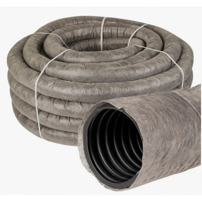 Труба дренажная гофр. ПНД с перфорацией и геотканью Дн 200 SN-4 (40 м) FD Pipe