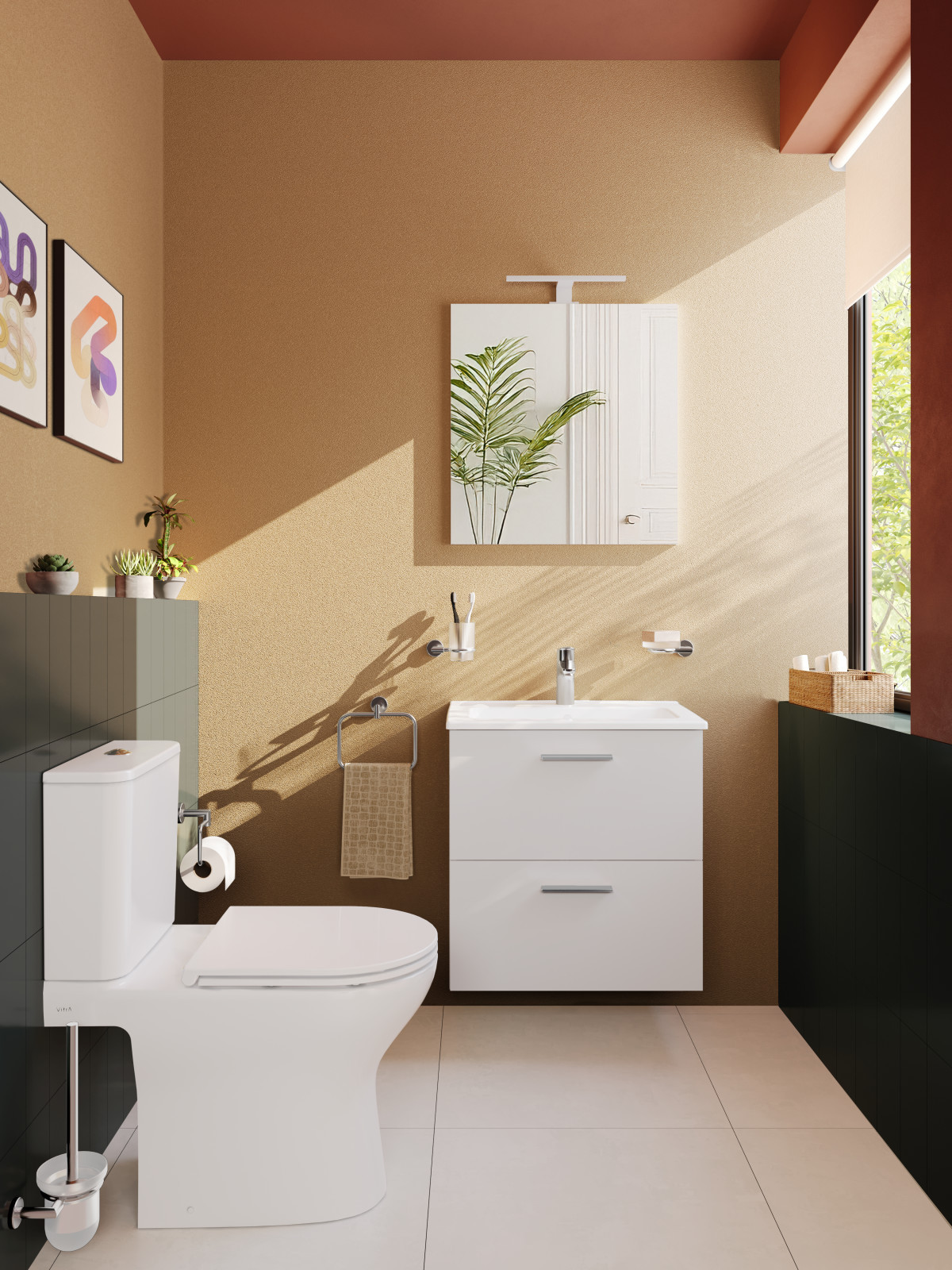 Унитаз-компакт Vitra Grand, горизонтальный выпуск, сидение дюропласт 9763B003-0567
