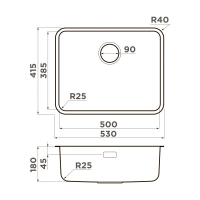 Мойка нержавеющая сталь 530x415мм Omoikiri Omi 53-U/I Ultra LG, светлое золото