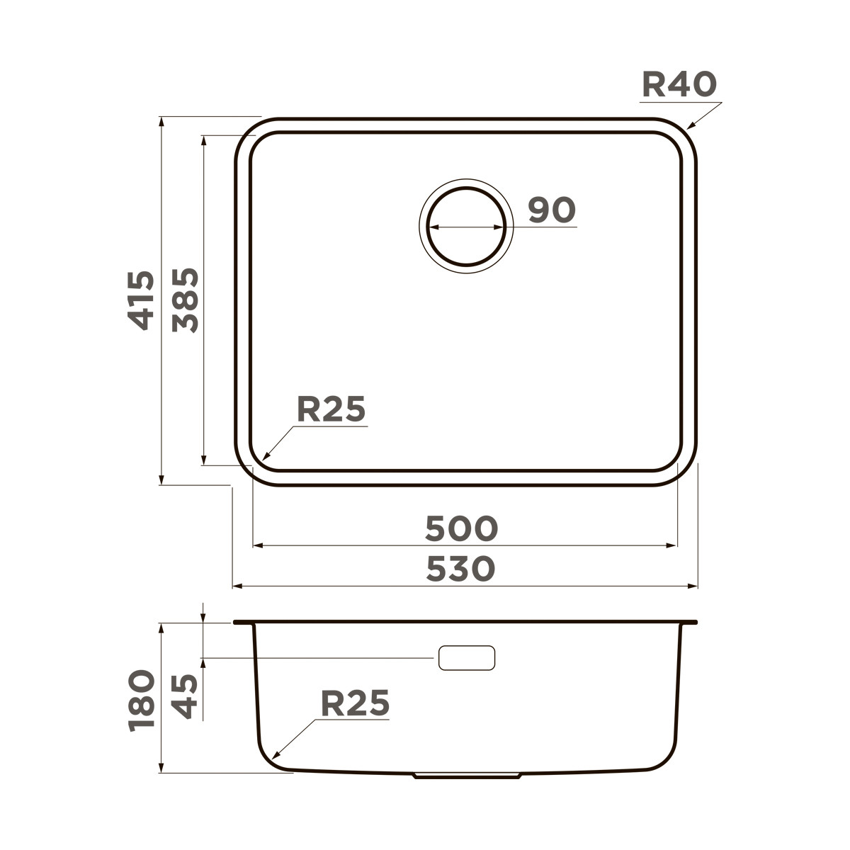 Мойка нержавеющая сталь 530x415мм Omoikiri Omi 53-U/I Ultra LG, светлое золото