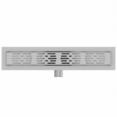 Трап для душа с гидрозатвором горизонтальный выпуск Quwelle Steel 10х50 c решеткой нержавеющая сталь