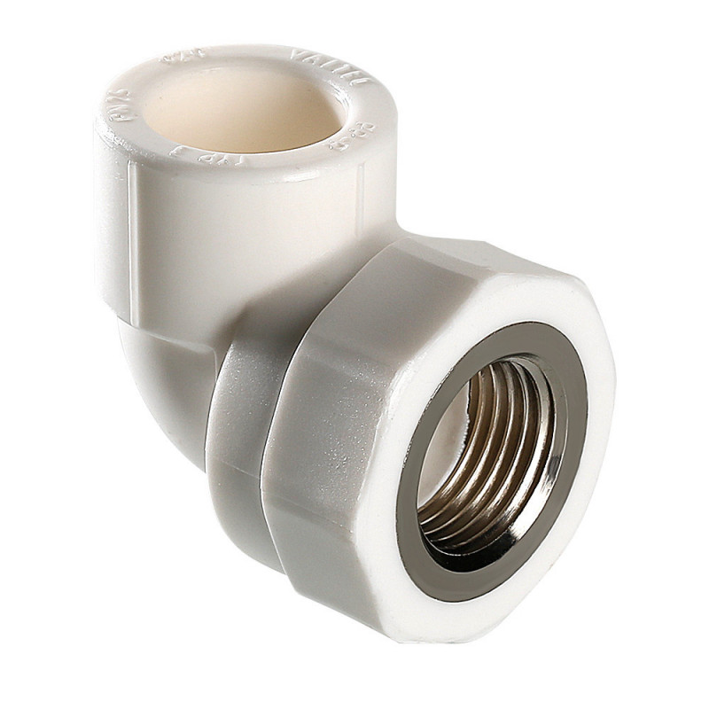 Угольник PP-R комбинированный белый Дн 20х3/4" ВР VALFEX 10125120