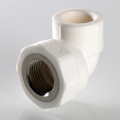 Угольник PP-R комбинированный белый Дн 20х3/4" ВР VALFEX 10125120
