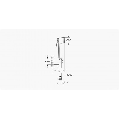 Набор для гигиенического душа GROHE Tempesta-F Trigger Spray 30, 1000 мм, хром