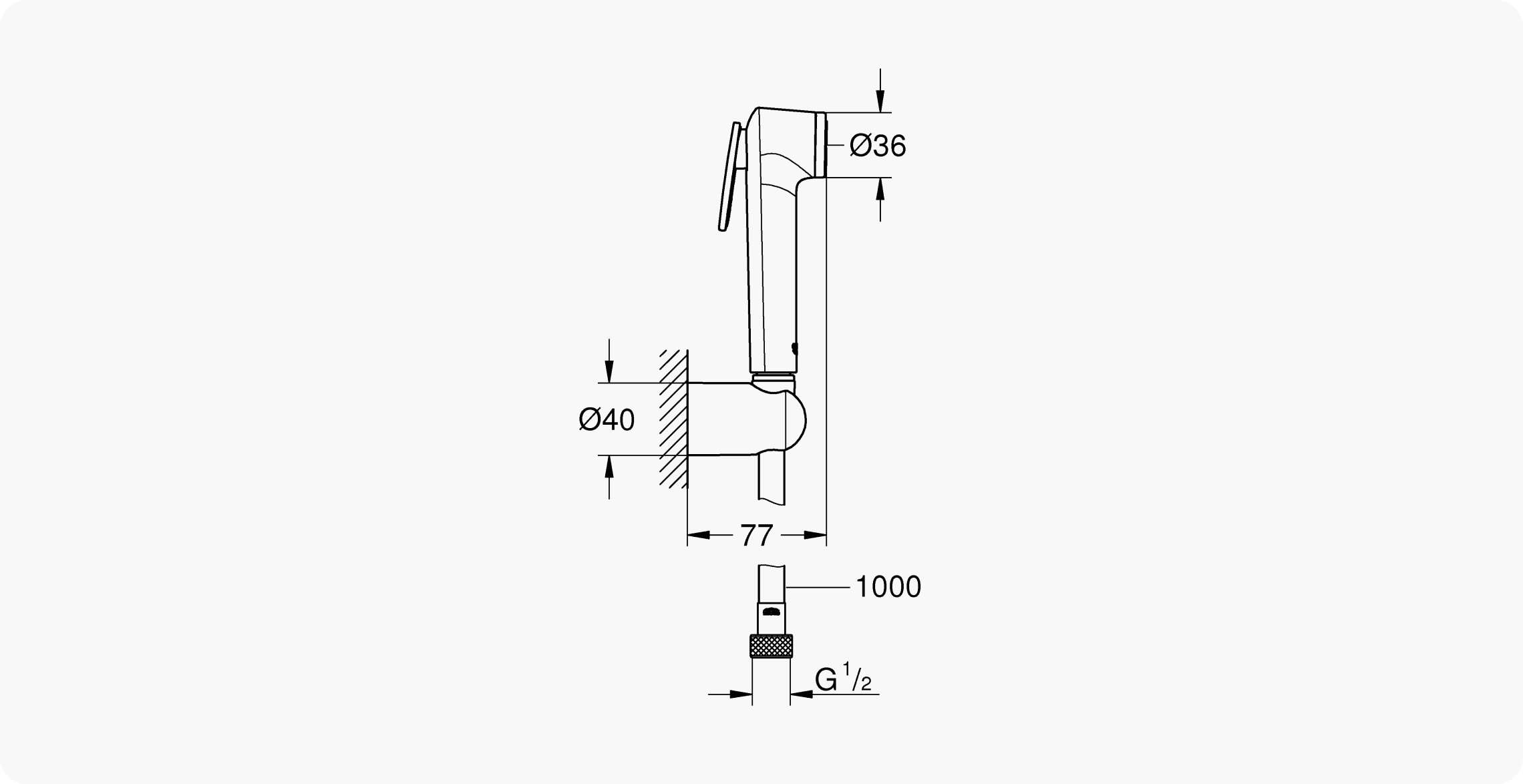 Набор для гигиенического душа GROHE Tempesta-F Trigger Spray 30, 1000 мм, хром