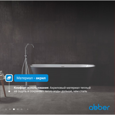 Акриловая пристенная ванна черная матовая ABBER AB9216-1.7MB