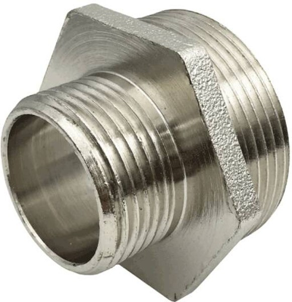 Ниппель латунь никель переходной Ду 20х15 (3/4"х1/2") НР SantechSystems