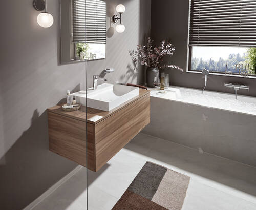 Однорычажный смеситель для раковины Hansgrohe Vivenis110 без сливного комплекта, хром