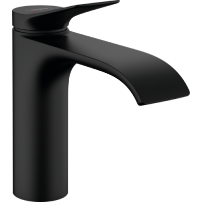 Однорычажный смеситель для раковины Hansgrohe Vivenis 110 без сливного комплекта, матовый черный