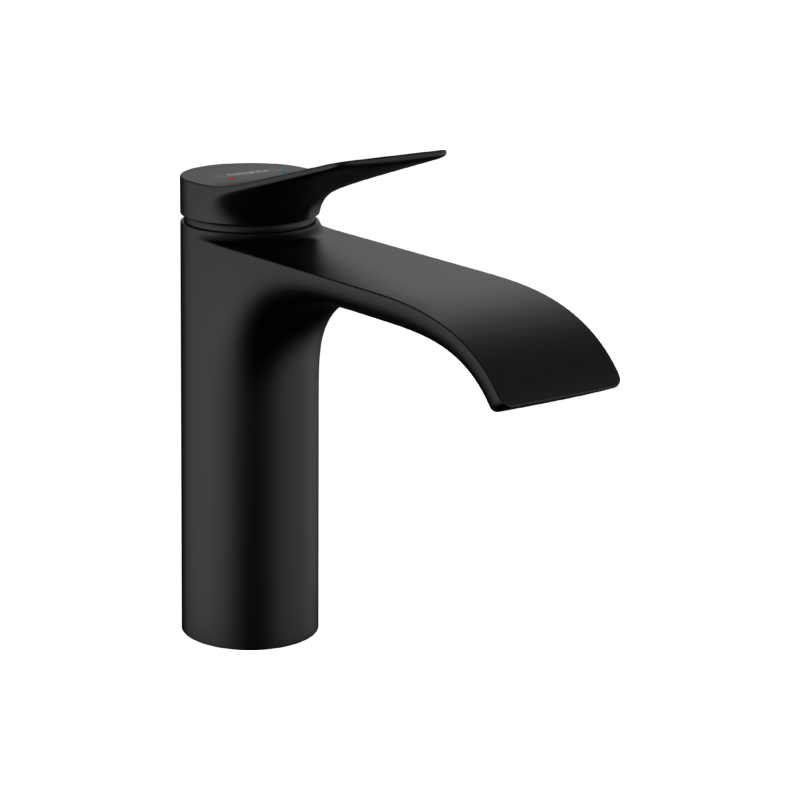 Однорычажный смеситель для раковины Hansgrohe Vivenis 110 без сливного комплекта, матовый черный