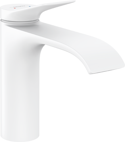 Однорычажный смеситель для раковины Hansgrohe Vivenis 110 без сливного комплекта, матовый белый