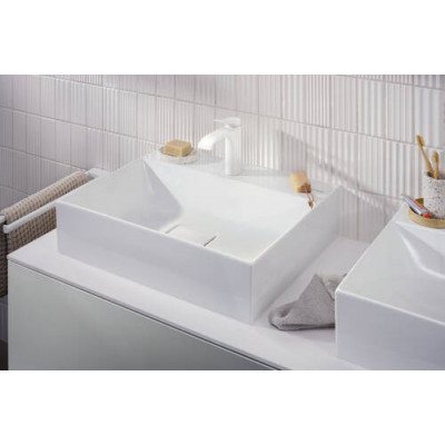 Однорычажный смеситель для раковины Hansgrohe Vivenis 110 без сливного комплекта, матовый белый