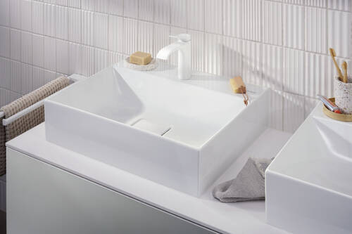 Однорычажный смеситель для раковины Hansgrohe Vivenis 110 без сливного комплекта, матовый белый