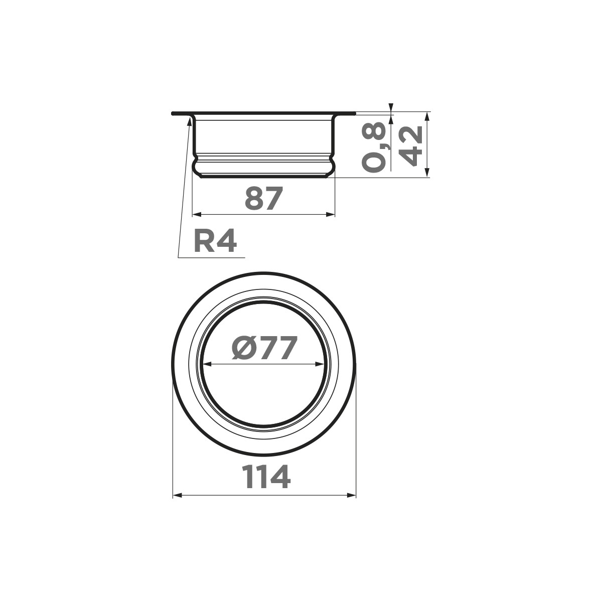 Сменная горловина для измельчителя Omoikiri Nagare Slim, NA-02 AB-022 античная латунь