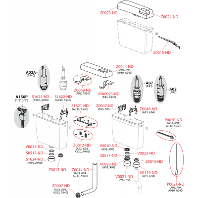 Универсальный бачок для унитаза Alca Uni Dual A93-1/2" 