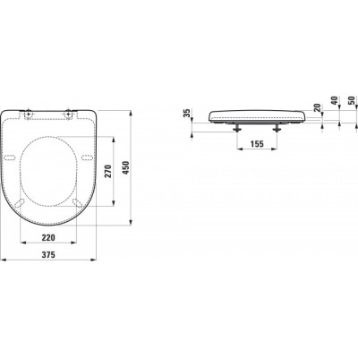 Сиденье с крышкой LAUFEN Pro Universal микролифт, быстрое снятие