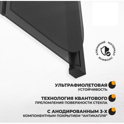 Шторка на ванну Quwelle 80x140 складная, распашная, стекло тонированное, профиль черный матовый