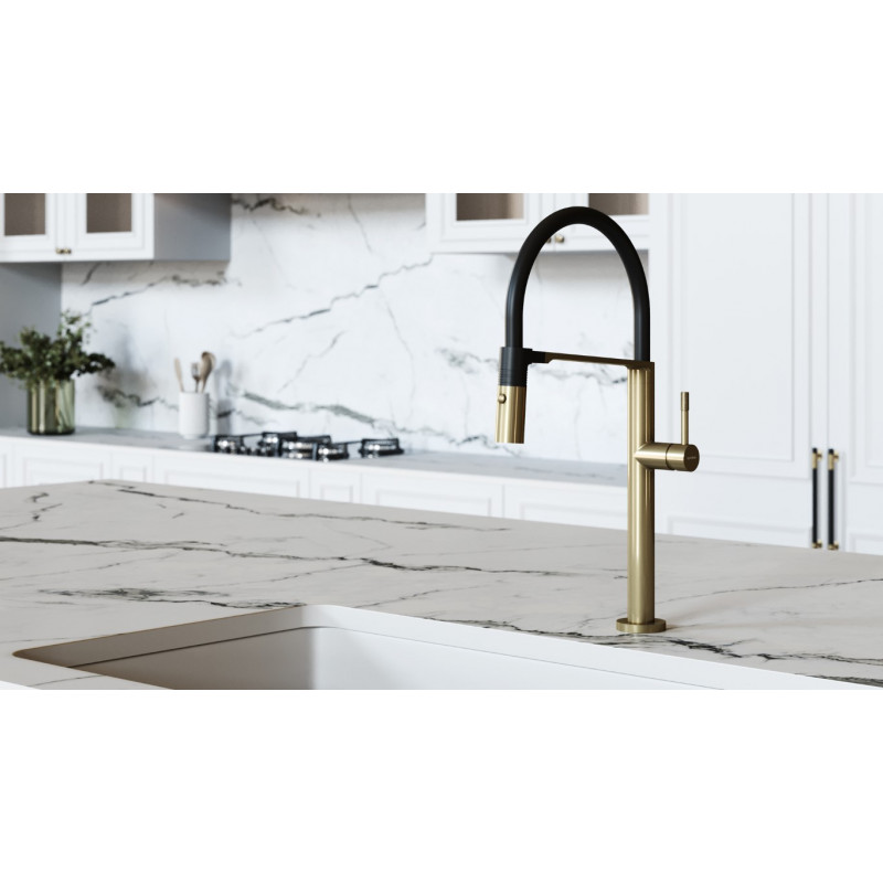Смеситель для кухни Boheme UNO MATT GOLD 114-MG, золото-матовый