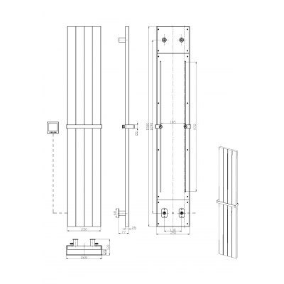 Полотенцесушитель электрический Boheme FLAT GUN METAL 725-GM