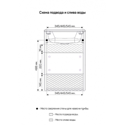 Тумба с раковиной подвесная 1Marka МИНИМИ 40П 400x590x350 2я светло-серый