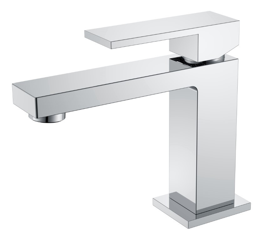 Смеситель для умывальника Boheme QUBIC Chrome, однорычажный, латунь, излив фиксированный