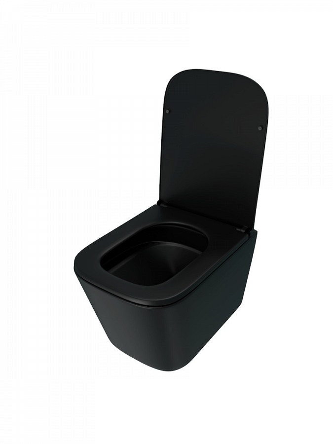 Унитаз подвесной торнадо безободковый Quwelle Black черный матовый