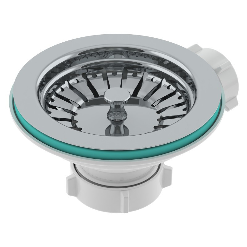 Выпуск 3 1/2" с мет. решеткой, с отводом под перелив (ТИВОЛИ)