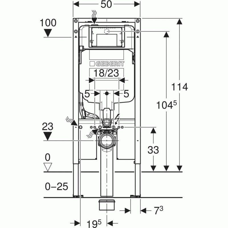 Инсталляция Geberit Duofix (114&nbsp;см) со смывным бачком Sigma&nbsp;&mdash;&nbsp;надёжная система для подвесного унитаза. В комплекте весь крепёж