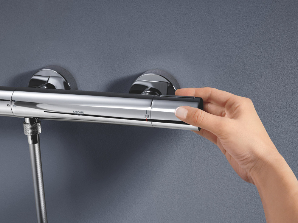 Термостатический смеситель для душа Grohtherm 800 Cosmopolitan, настенный, с EcoButton и защитой SafeStop